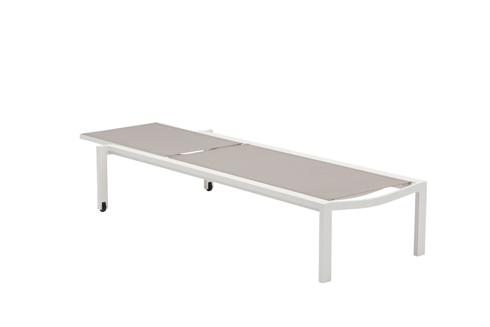 Tumbona Bangor aluminio blanco y textilene gris claro