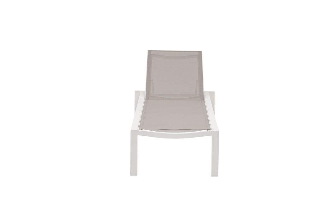 Tumbona Bangor aluminio blanco y textilene gris claro