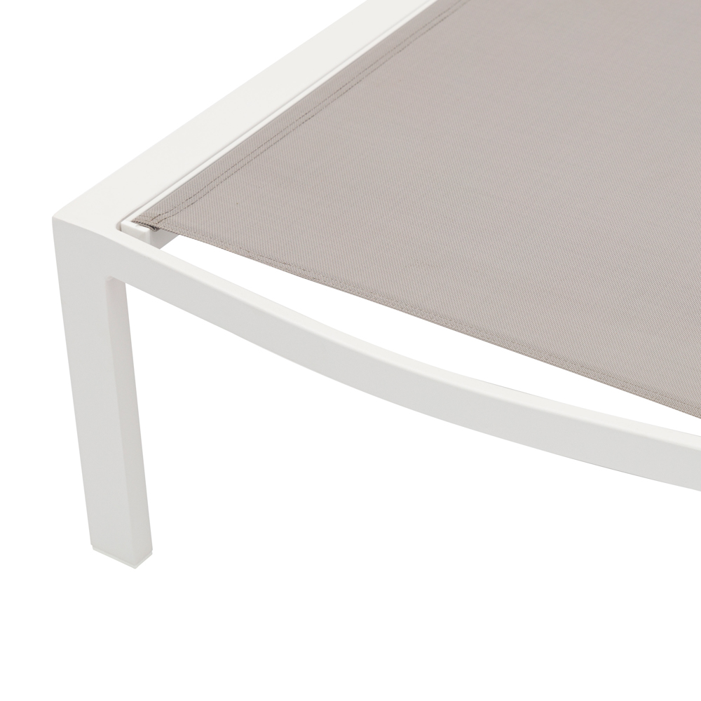 Tumbona Bangor aluminio blanco y textilene gris claro