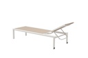Tumbona Bangor aluminio blanco y textilene taupe