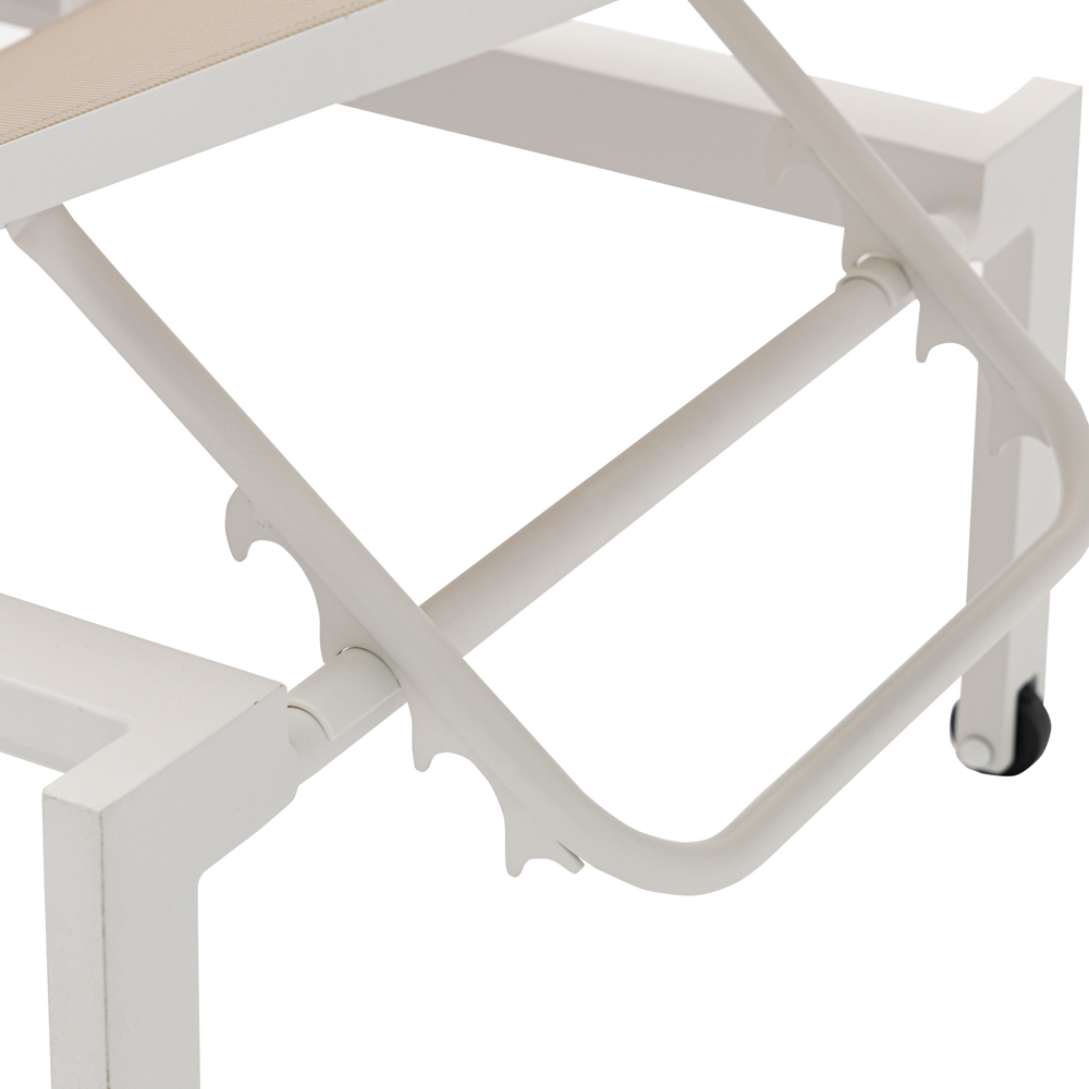 Tumbona Bangor aluminio blanco y textilene taupe