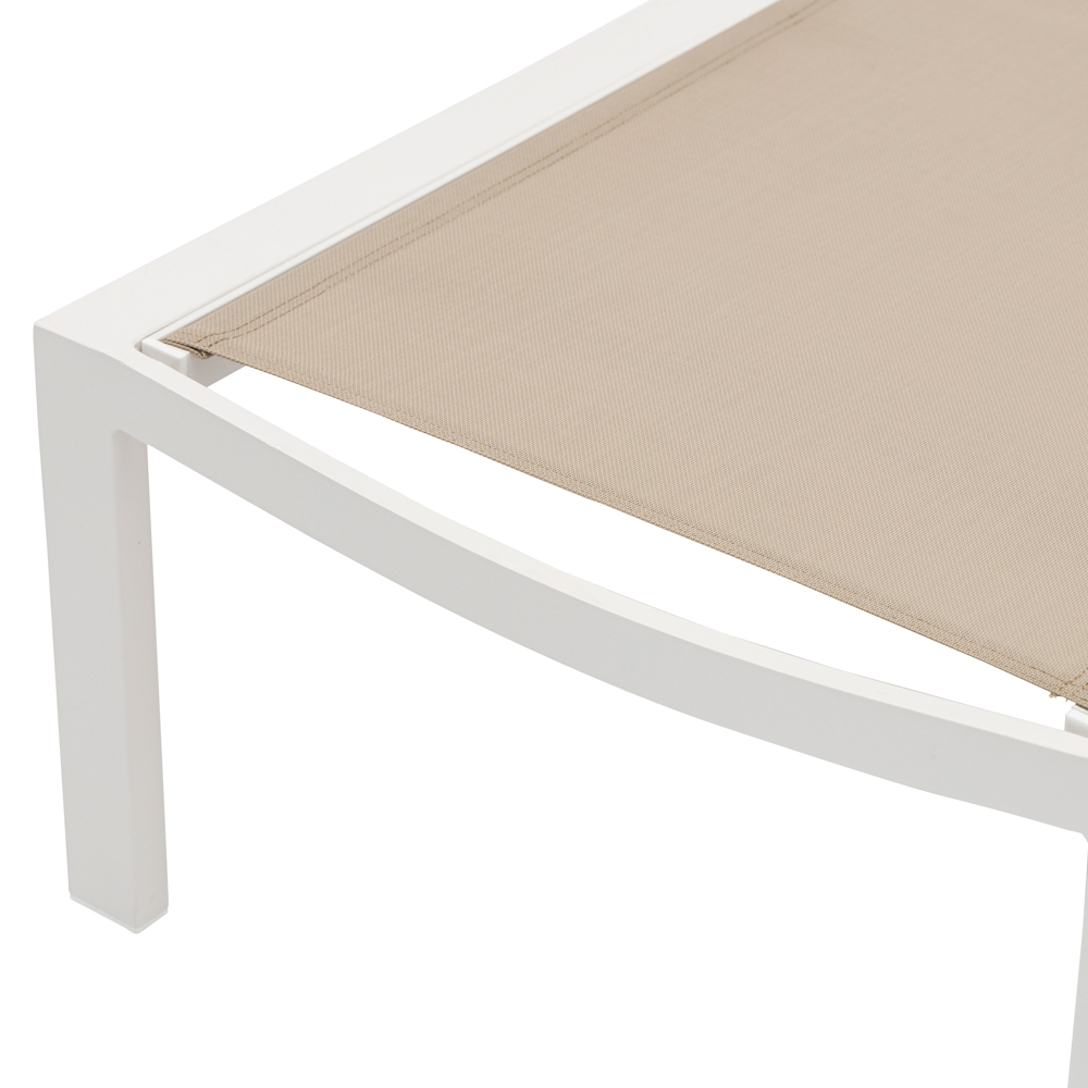 Tumbona Bangor aluminio blanco y textilene taupe