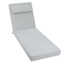 Cojin para tumbona  Roxas 59x196x10cm color  gris claro