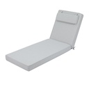 Cojin para tumbona  Roxas 59x196x10cm color  gris claro