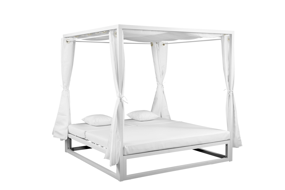Daybed Mabie Aluminio y tejido náutico blanco