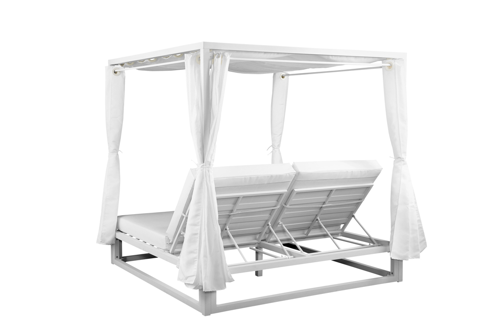 Daybed Mabie Aluminio y tejido náutico blanco