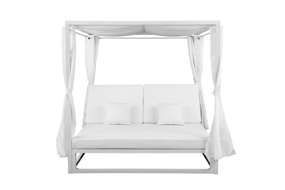 Daybed Mabie Aluminio y tejido náutico blanco