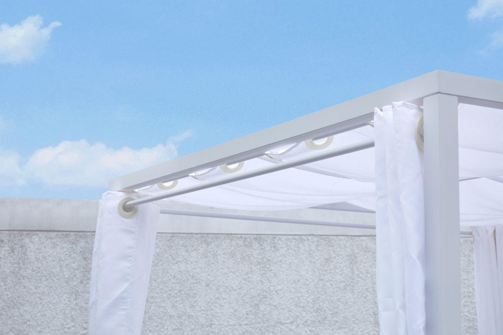 Daybed Mabie Aluminio y tejido náutico blanco
