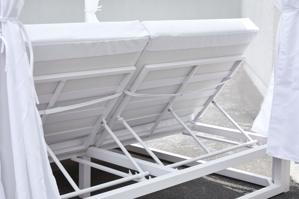 Daybed Mabie Aluminio y tejido náutico blanco
