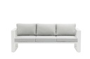 Sofa 3 plazas  Niland aluminio blanco y cojineria gris claro