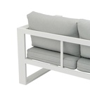 Sofa 3 plazas  Niland aluminio blanco y cojineria gris claro