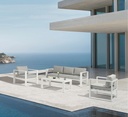 Sofa 3 plazas  Niland aluminio blanco y cojineria gris claro