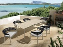 Sillon de  comedor Sunset aluminio ef.madera y cuerda antracita