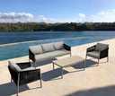 Sillon de  comedor Sunset aluminio ef.madera y cuerda antracita