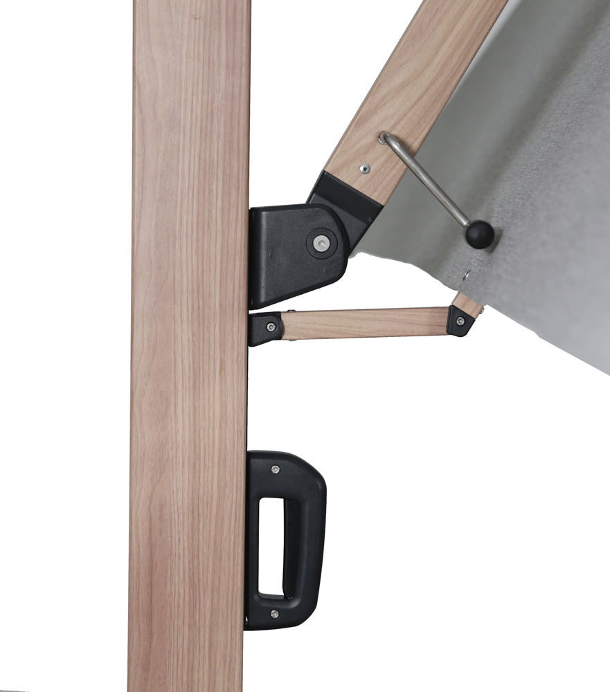 Sombrilla Mitras 350x350 cm pie lateral con base rellenable de  150Kgs.