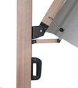 Sombrilla Mitras 350x350 cm pie lateral con base rellenable de  150Kgs.