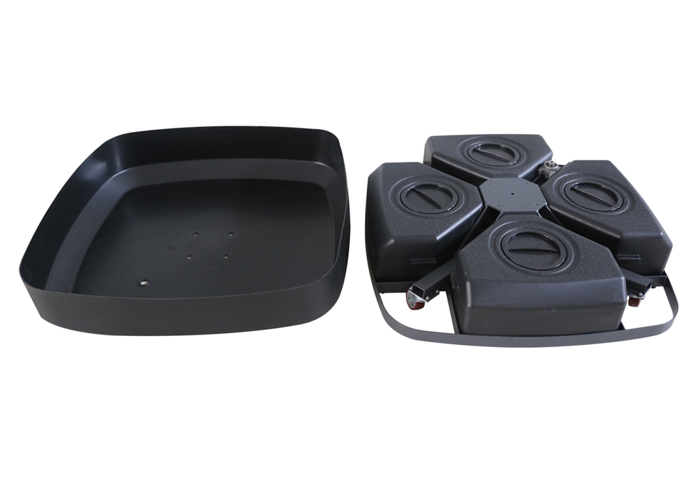Sombrilla Mitras 350x350 cm pie lateral con base rellenable de  150Kgs.