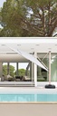 Sombrilla Mitras 350x350 cm pie lateral con base rellenable de  150Kgs.