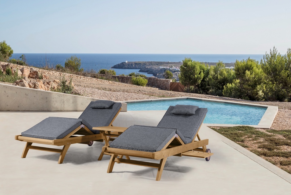 Cojin de asiento y respaldo alto 50x115x5cm color gris claro