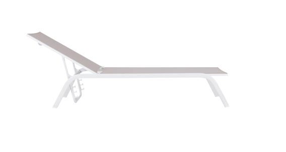 Tumbona Galt aluminio blanco y textilene taupe