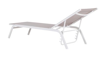 Tumbona Galt aluminio blanco y textilene taupe