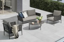 SET SOFAS WALGA ANTRACITA 4 PCS (PROMO)