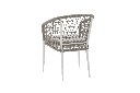 Silla de comedor Nelayan aluminio blanco cuerda Greige