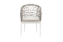 Silla de comedor Nelayan aluminio blanco cuerda Greige