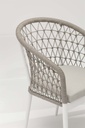 Silla de comedor Nelayan aluminio blanco cuerda Greige