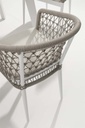 Silla de comedor Nelayan aluminio blanco cuerda Greige