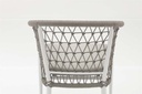 Silla de comedor Nelayan aluminio blanco cuerda Greige