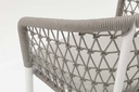 Silla de comedor Nelayan aluminio blanco cuerda Greige