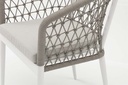 Silla de comedor Nelayan aluminio blanco cuerda Greige