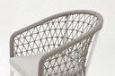 Silla de comedor Nelayan aluminio blanco cuerda Greige