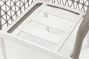 Silla de comedor Nelayan aluminio blanco cuerda Greige