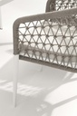 Silla de comedor Nelayan aluminio blanco cuerda Greige