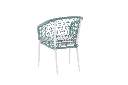Silla de comedor Nelayan aluminio blanco cuerda Aqua
