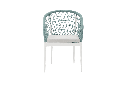 Silla de comedor Nelayan aluminio blanco cuerda Aqua