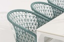 Silla de comedor Nelayan aluminio blanco cuerda Aqua