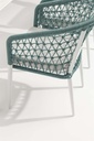 Silla de comedor Nelayan aluminio blanco cuerda Aqua