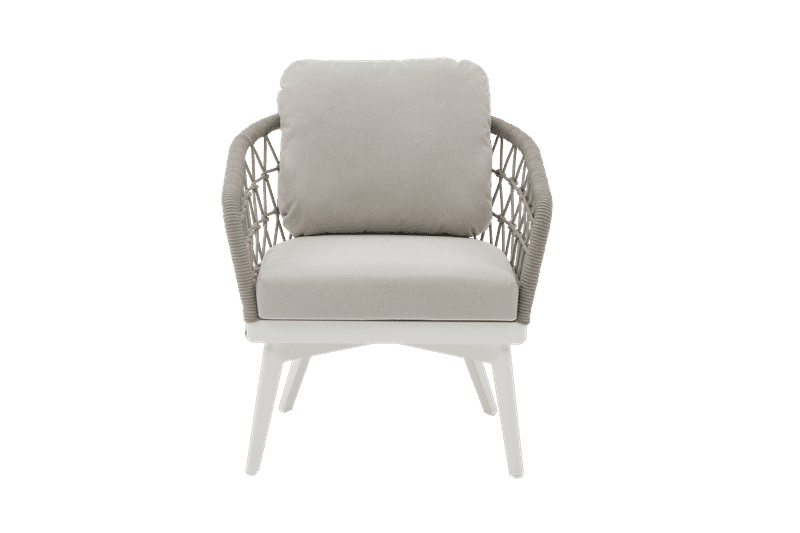 sillon 1 plaza Nelayan aluminio blanco cuerda Greige