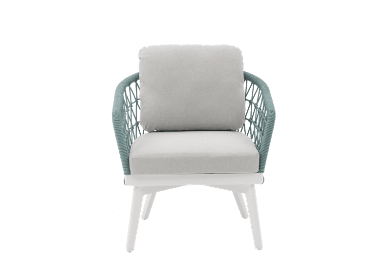 sillon 1 plaza Nelayan aluminio blanco cuerda Aqua