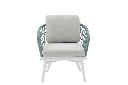 sillon 1 plaza Nelayan aluminio blanco cuerda Aqua