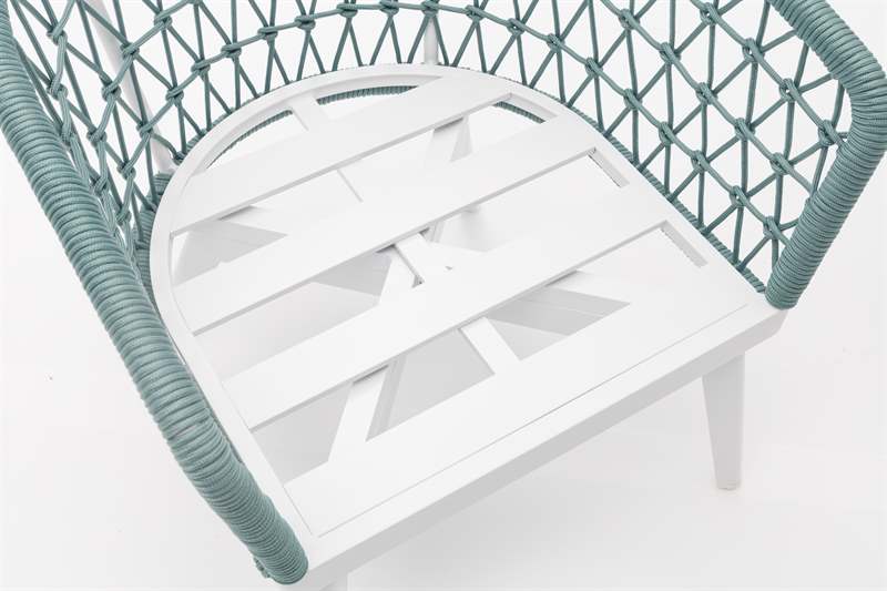 sillon 1 plaza Nelayan aluminio blanco cuerda Aqua