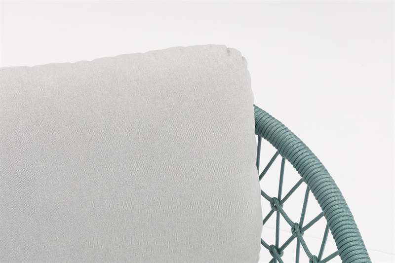 Sofa 3 plazas Nelayan aluminio blanco cuerda Aqua