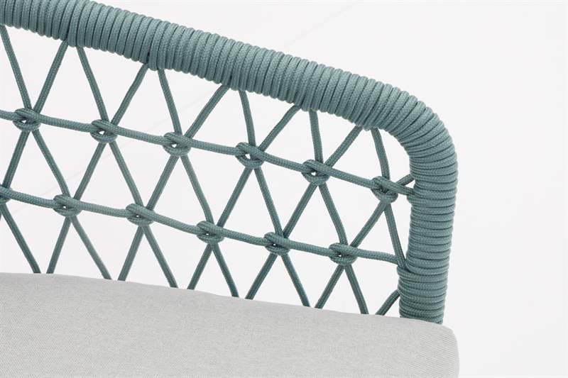 Sofa 3 plazas Nelayan aluminio blanco cuerda Aqua