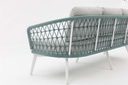 Sofa 3 plazas Nelayan aluminio blanco cuerda Aqua