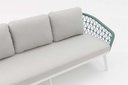 Sofa 3 plazas Nelayan aluminio blanco cuerda Aqua