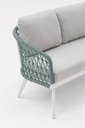 Sofa 3 plazas Nelayan aluminio blanco cuerda Aqua