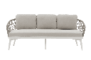 Sofa 3 plazas Nelayan aluminio blanco cuerda Greige